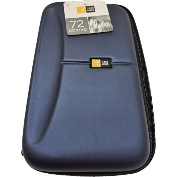 Case Logic CD DVD Hard Shell Storage Case Wallet 72 Disc Capacity Blue Black - Picture 1 of 9